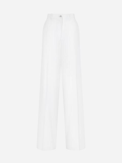 Flared cotton gabardine pants