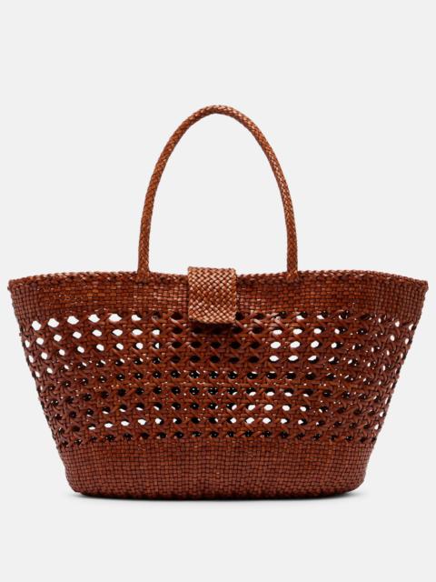 Leather tote bag