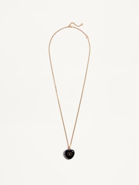 COEUR ROYAL NECKLACE IN METAL AND ENAMEL