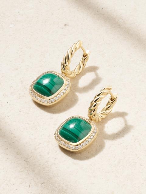 Albion 18-karat Gold, Malachite And Diamond Earrings