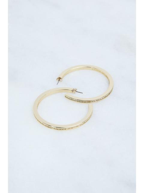 Hand Set European Crystal Large Hoop Earrings