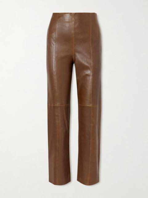 Logan Paneled Leather Slim-leg Pants