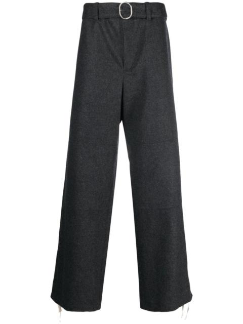 felted wool wide-leg trousers