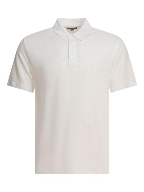 linen short-sleeve polo shirt