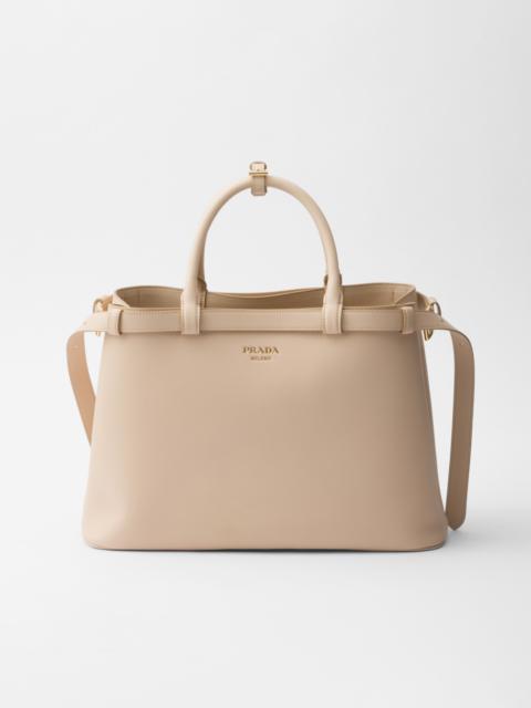 Prada Buckle medium leather handbag with double belt