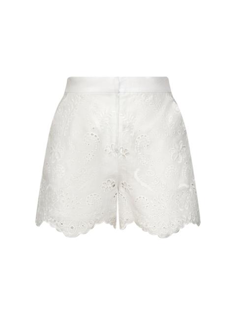 Liaraa Eyelet Linen Shorts off-white