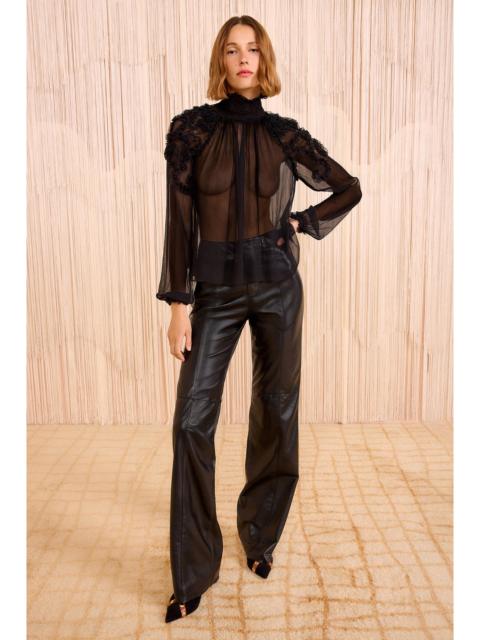 Magdalena Silk Smocked Long Sleeve Blouse