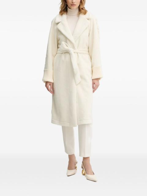 cable-knit belted coat