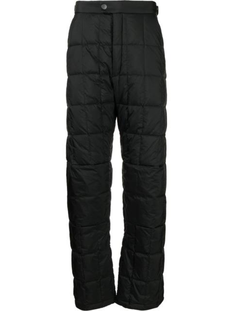 quilted two-pocket straight trousers
