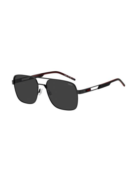 RUBBER-LOGO SUNGLASSES IN BLACK