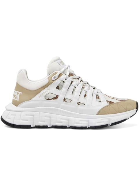 Versace Trigreca Jacquard Leather White Beige