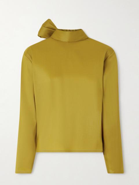 Scarf-detailed Silk-blend Organza Blouse