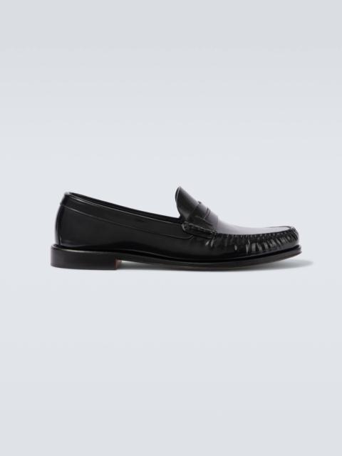 Patent leather penny loafers
