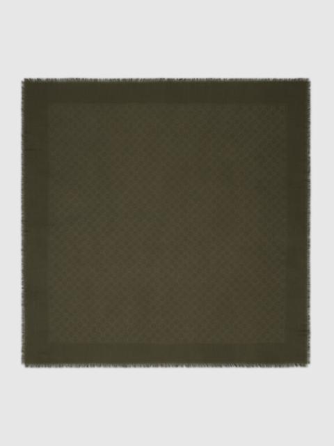 GG wool and silk jacquard shawl