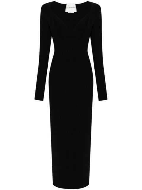 pleat-detailing knitted midi dress