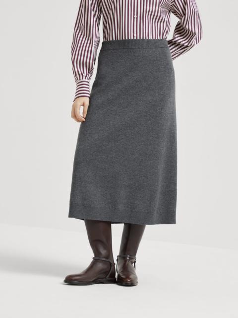Cashmere double knit midi skirt