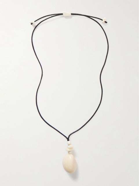 The Pendant tagua and leather necklace Ivory