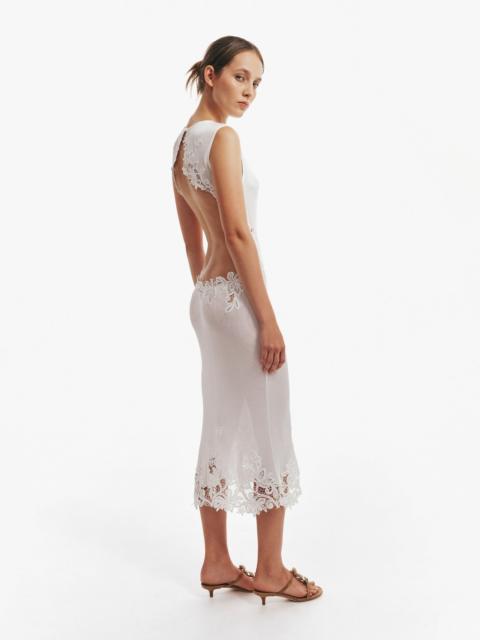 Hibiscus Embroidered Rib Dress