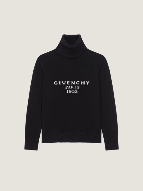 TURTLENECK SWEATER IN WOOL CASHMERE WITH GIVENCHY SIGNATURE