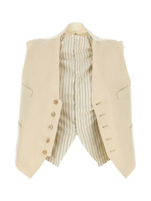 Maison Margiela Women Cream Wool Vest