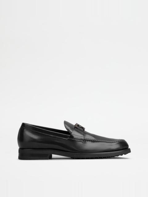 LOAFERS IN LEATHER - BLACK