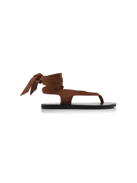 Elmer Lace-Up Suede Sandals tan