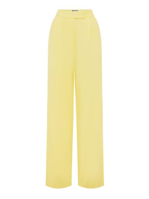 Elisha Tailored Wool-Blend Wide-Leg Pants yellow