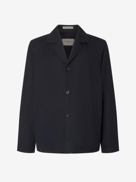 Blue 160's wool overshirt