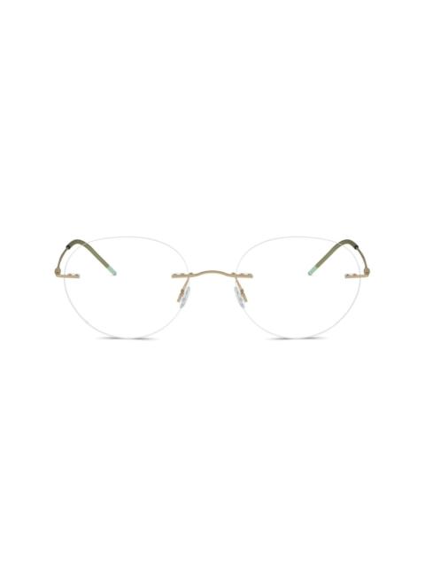 rimless round-frame glasses
