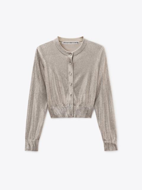 Champagne Crystal Hotfix Sheer Cardigan
