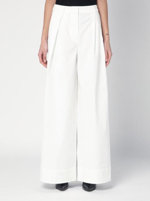 White cotton palazzo trousers