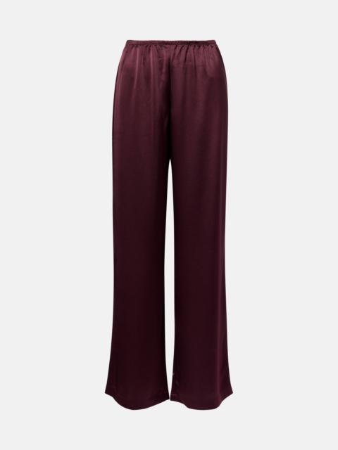 Barb satin wide-leg pants