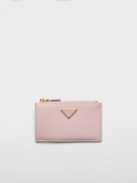 Printed Saffiano leather card holder