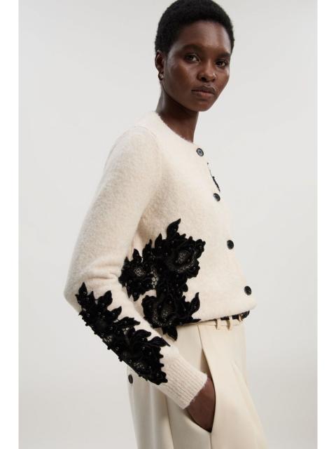 Lace Embellished Cosy Knit Cardigan