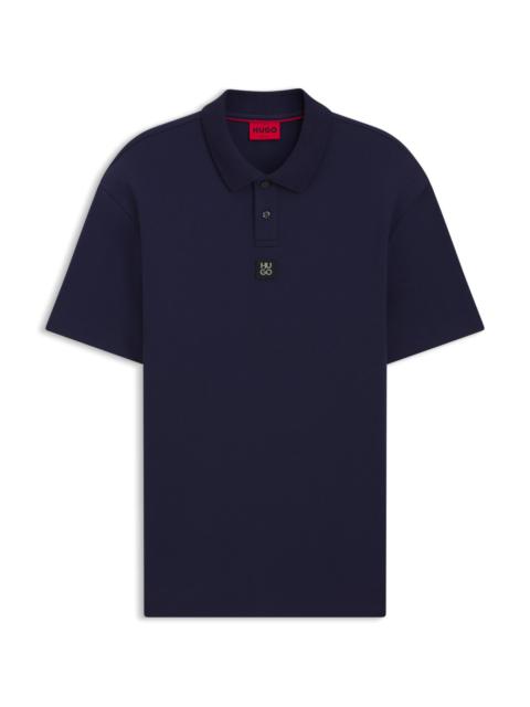 INTERLOCK-COTTON POLO SHIRT WITH STACKED LOGO