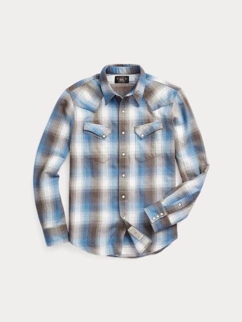 Slim Fit Plaid Twill Western Shirt