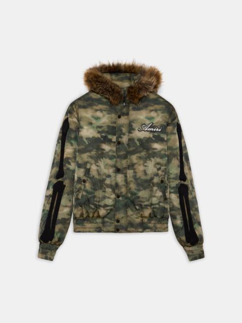 BONES CAMO HOODED DOWN JACKET