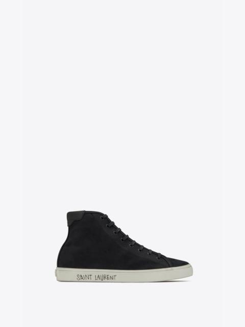 malibu mid-top sneakers in canvas and leather