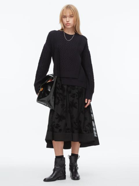 Cable Mix Double Layer Crewneck