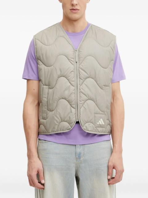 logo-patch quilted-wave vest
