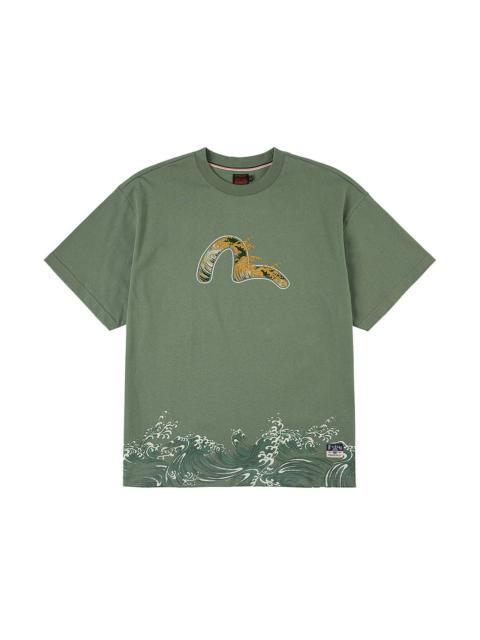 Seagull and Wave Print Relax Fit T-Shirt