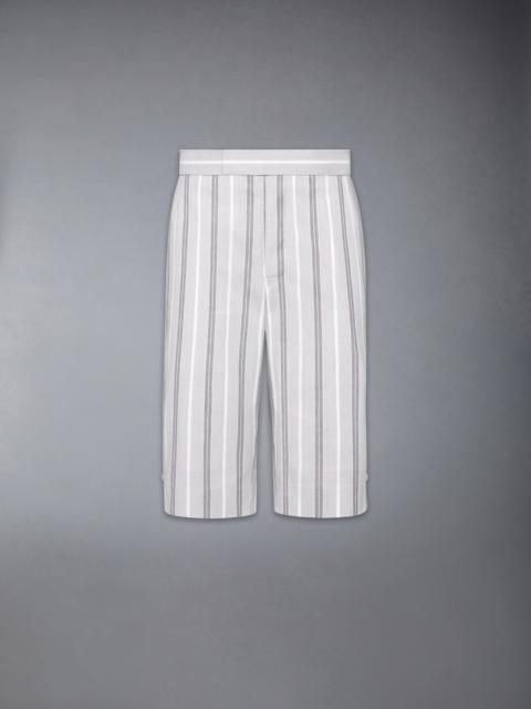 MADRAS COTTON REPP STRIPE BACKSTRAP SHORTS