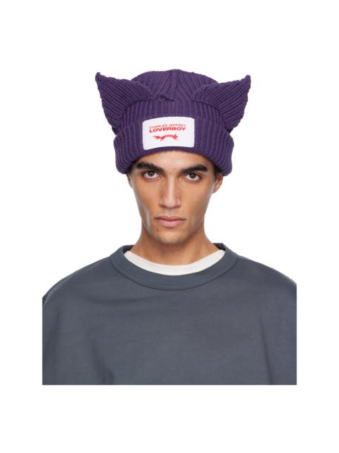 Purple Chunky Ears Beanie
