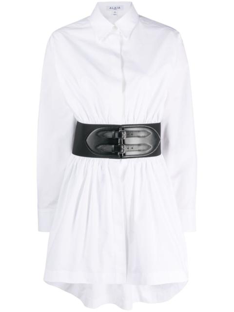 belted cotton shirt