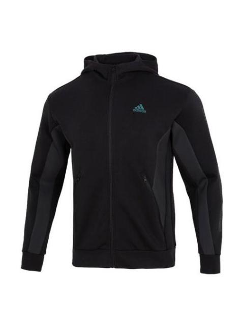 Men's adidas St Blok Knjkt Athleisure Casual Sports Solid Color Hooded Jacket Black HM2992