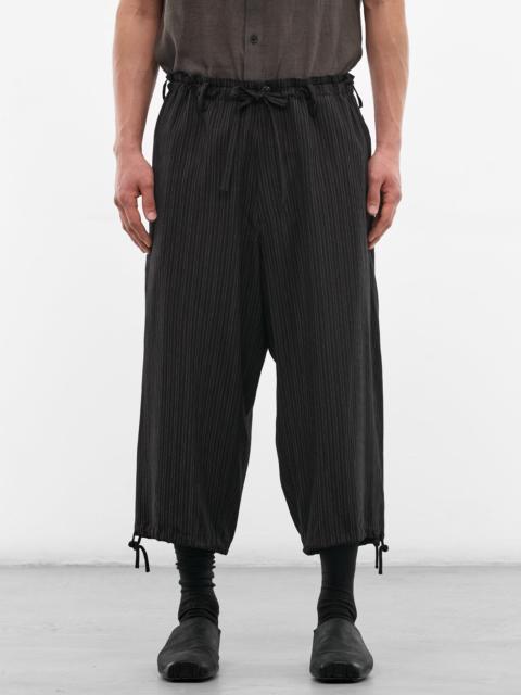 Black Striped Cropped Wide Trousers