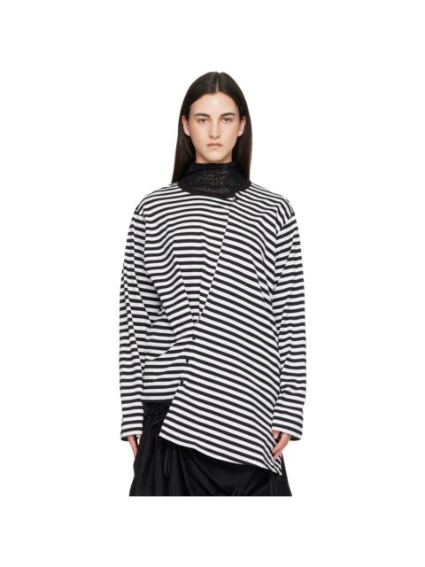 Black & White Paneled Long Sleeve T-shirt