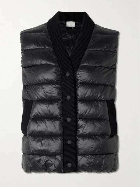 Colwyn Combo Ribbed-knit Trimmed Quilted Shell Vest