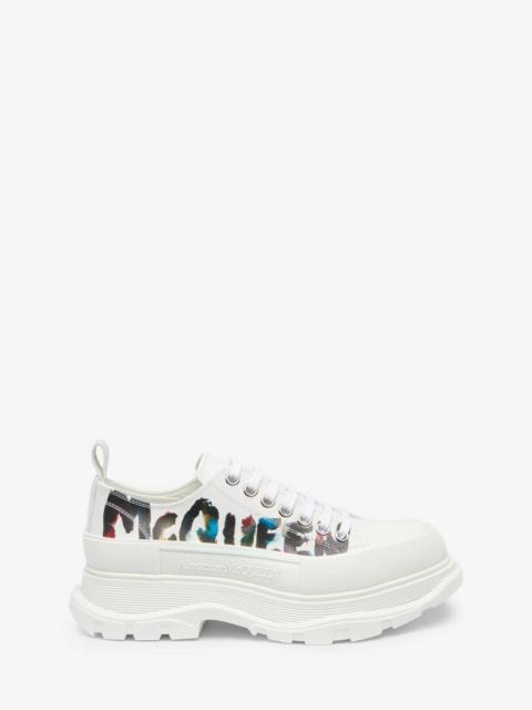 Men's McQueen Graffiti Tread Slick Lace-up in White