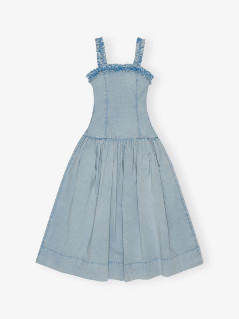 BLUE WASHED STRETCH COTTON CORSET DRESS